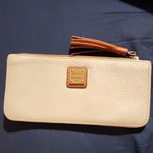 Dooney & Bourke Cream Leather Wallet with Tassel